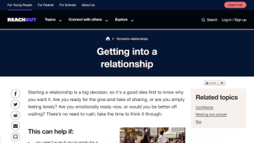 ReachOut: Getting into a Relationship